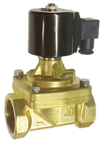 RSPS-40N AC220V - клапан электромагнитный прямого действия Ду40, Н.З. латунь+PTFE