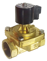 RSPS-50N AC220V - клапан электромагнитный прямого действия Ду50, Н.З. латунь+PTFE