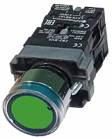 LAY5-BW3365 - кнопка с зеленой LED подсветкой AC230V, 1НР+1НЗ