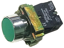 LAY5-BA31 - кнопка Н.Р. с зеленым толкателем