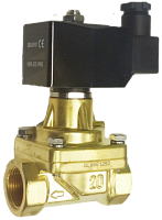 RSPS-20N DC24V - клапан электромагнитный прямого действия Ду20, Н.З. латунь+PTFE