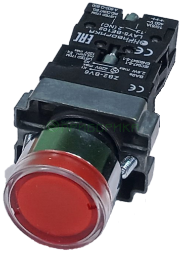 LAY5-BW3462 - кнопка с красной LED подсветкой AC230V, 1НЗ