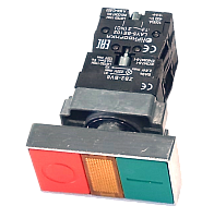 LAY5-BW8365 - пост двухкнопочный, желтый LED индикатор AC230V 1НР+1НЗ